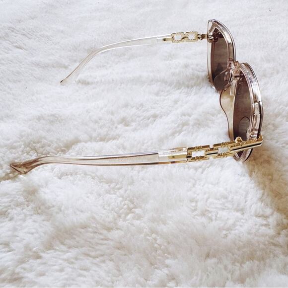 Genevieve Light Brown Rimless Polarized Sunglasses - Picture 5 of 11